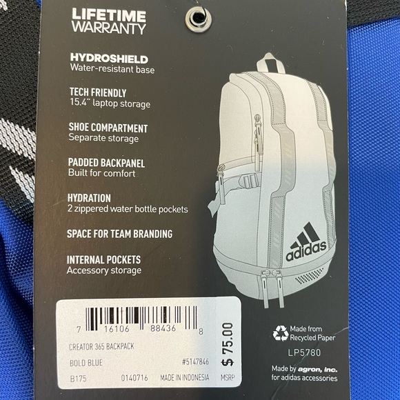 Blue Adidas Backpack - Picture 2 of 5